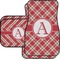 Red & Tan Plaid Car Floor Mats Set - 2 Front & 2 Back (Personalized)