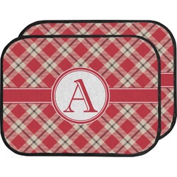 Red & Tan Plaid Car Floor Mats (Back Seat) (Personalized)