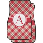 Red & Tan Plaid Car Floor Mats (Front Seat) (Personalized)