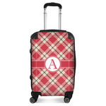 Red & Tan Plaid Suitcase (Personalized)