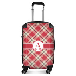 Red & Tan Plaid Suitcase - 20" Carry On (Personalized)