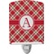 Red & Tan Plaid Ceramic Night Light (Personalized)
