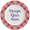 Red & Tan Plaid Ceramic Dinner Plates (Set of 4) (Personalized)