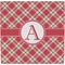 Red & Tan Plaid Ceramic Tile Hot Pad (Personalized)