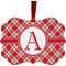 Red & Tan Plaid Christmas Ornament (Front View)