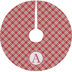 Red & Tan Plaid Tree Skirt (Personalized)