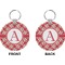 Red & Tan Plaid Circle Keychain (Front + Back)