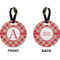 Red & Tan Plaid Circle Luggage Tag (Front + Back)