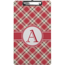 Red & Tan Plaid Clipboard (Legal Size) (Personalized)