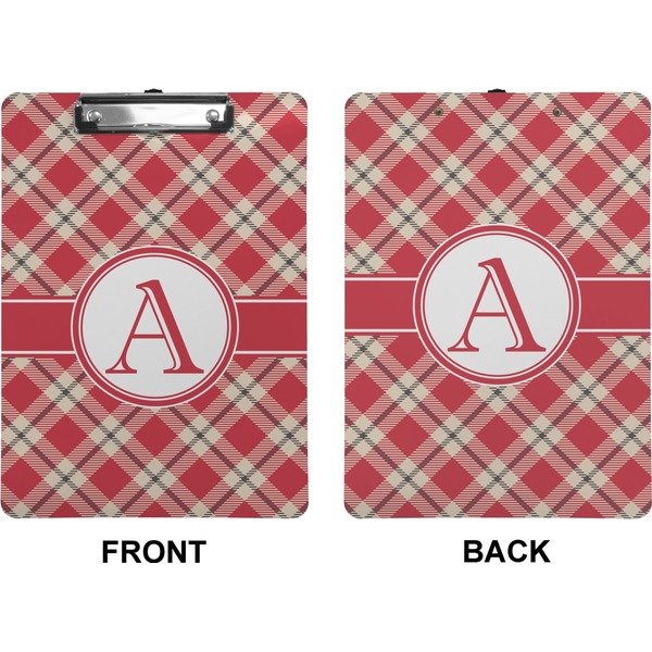 Red & Tan Plaid Clipboard (Letter) (Front + Back)