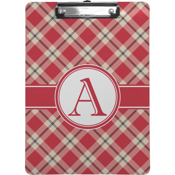 Custom Red & Tan Plaid Clipboard (Personalized)