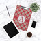 Red & Tan Plaid Clipboard - Lifestyle Photo