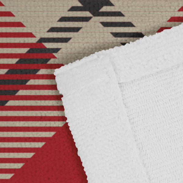 Red & Tan Plaid Close up of Fabric