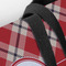 Red & Tan Plaid Closeup of Tote w/Black Handles