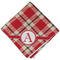 Red & Tan Plaid Cloth Napkins - Personalized Dinner (Folded Four Corners)