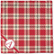 Red & Tan Plaid Cloth Napkins - Personalized Dinner (Full Open)