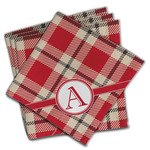 Red & Tan Plaid Cloth Napkins (Set of 4) (Personalized)