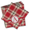 Red & Tan Plaid Cloth Napkins - Personalized Dinner (PARENT MAIN Set of 4)