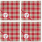 Red & Tan Plaid Cloth Napkins - Personalized Lunch (APPROVAL) Set of 4