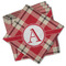 Red & Tan Plaid Cloth Napkins - Personalized Lunch (PARENT MAIN Set of 4)