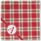 Red & Tan Plaid Cloth Napkins - Personalized Lunch (Single Full Open)