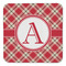 Red & Tan Plaid Coaster Set - FRONT (one)