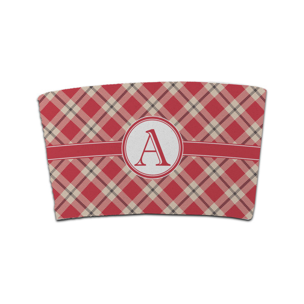 Custom Red & Tan Plaid Coffee Cup Sleeve (Personalized)