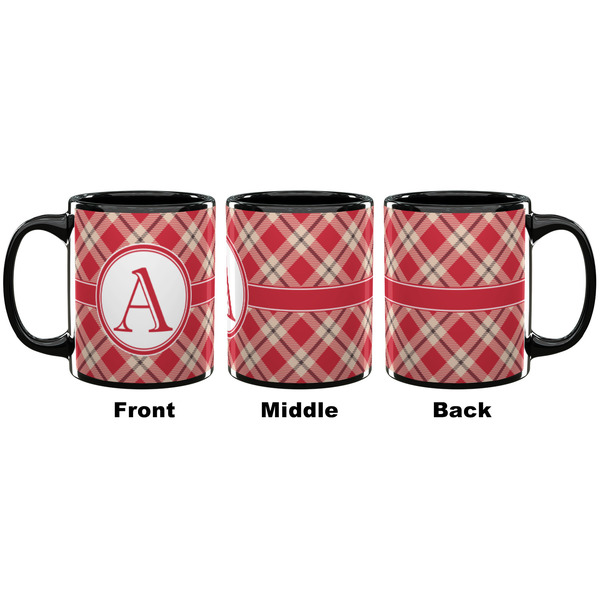 Red & Tan Plaid Coffee Mug - 11 oz - Black APPROVAL