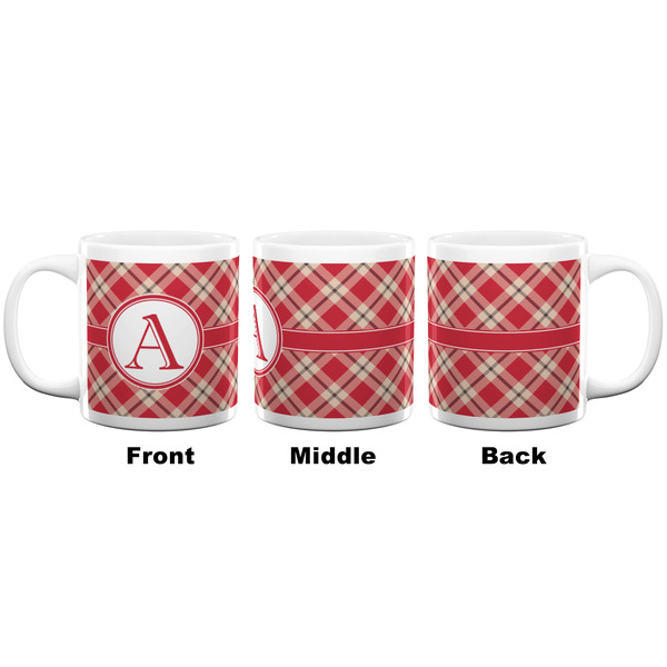 Red & Tan Plaid Coffee Mug - 20 oz - White APPROVAL