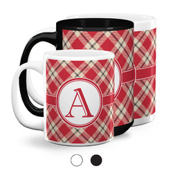 Red & Tan Plaid Coffee Mug (Personalized)