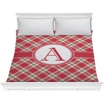 Red & Tan Plaid Comforter - King (Personalized)