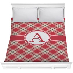 Red & Tan Plaid Comforter - Full / Queen (Personalized)