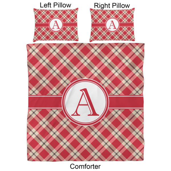 Red & Tan Plaid Comforter Set - Queen - Approval