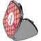 Red & Tan Plaid Compact Mirror (Side View)