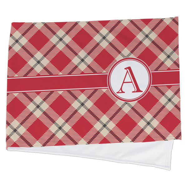 Custom Red & Tan Plaid Cooling Towel (Personalized)