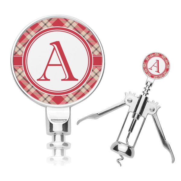 Custom Red & Tan Plaid Corkscrew (Personalized)