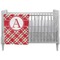 Red & Tan Plaid Crib Comforter / Quilt (Personalized)
