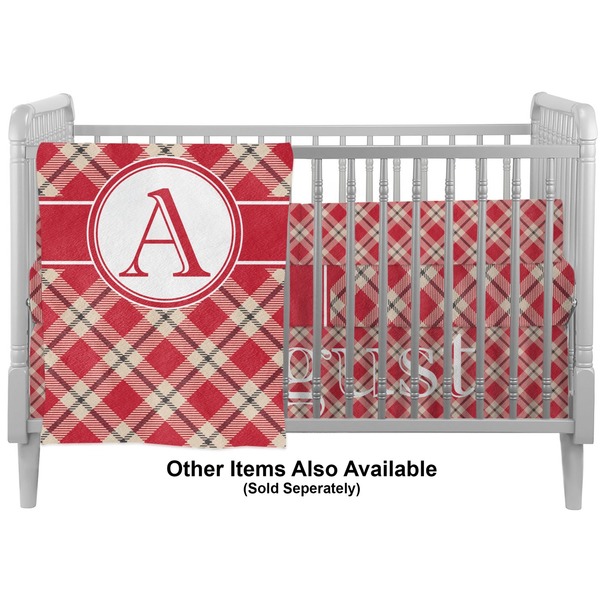 Red & Tan Plaid Crib - Profile Sold Seperately