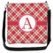 Red & Tan Plaid Cross Body Bags - Large - Front