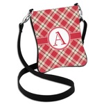 Red & Tan Plaid Cross Body Bag - 2 Sizes (Personalized)