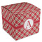 Red & Tan Plaid Cube Favor Gift Box - Front/Main