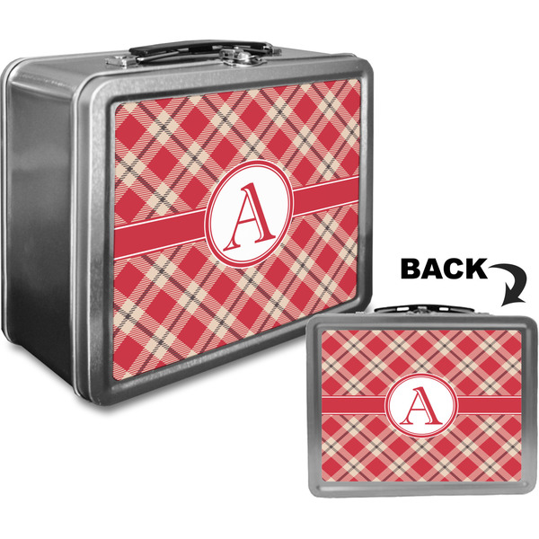 Red & Tan Plaid Custom Lunch Box / Tin Approval