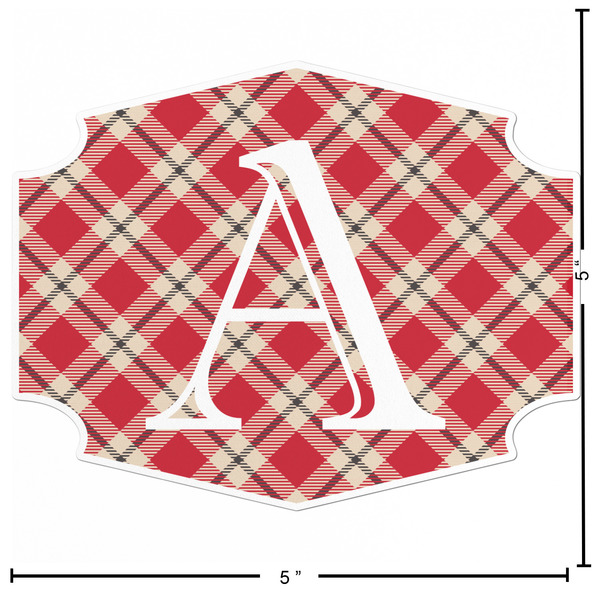 Red & Tan Plaid Custom Shape Iron On Patches - L - APPROVAL