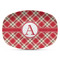 Red & Tan Plaid Plastic Platter - Microwave & Oven Safe Composite Polymer (Personalized)