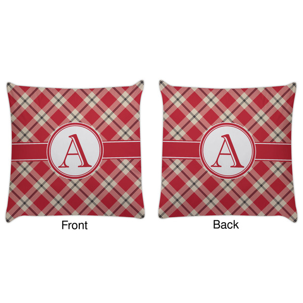 Red & Tan Plaid Decorative Pillow Case - Approval
