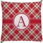 Red & Tan Plaid Decorative Pillow Case (Personalized)