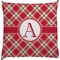 Red & Tan Plaid Decorative Pillow Case (Personalized)