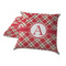 Red & Tan Plaid Decorative Pillow Case - TWO