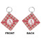 Red & Tan Plaid Diamond Keychain (Front + Back)
