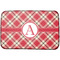 Red & Tan Plaid Dish Drying Mat w/ Initial